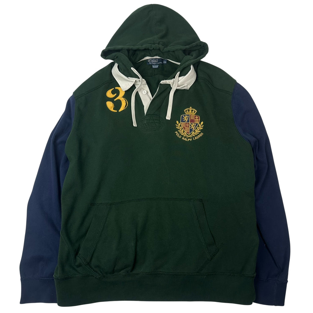 VTG Polo Ralph Lauren #3 Rugby Hooded Sweatshirt 2XL