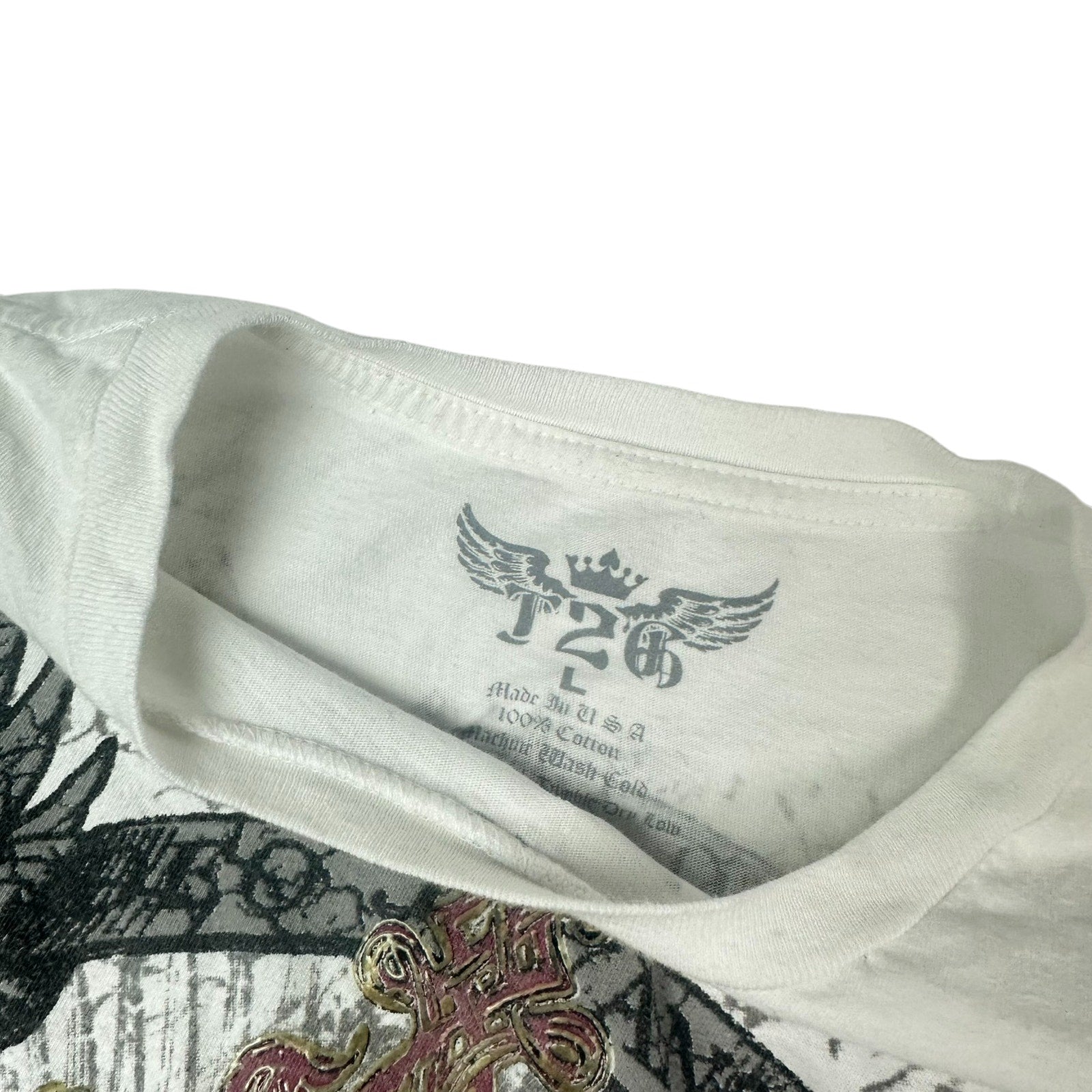 2000s Y2K Tribal Wings Print Shirt