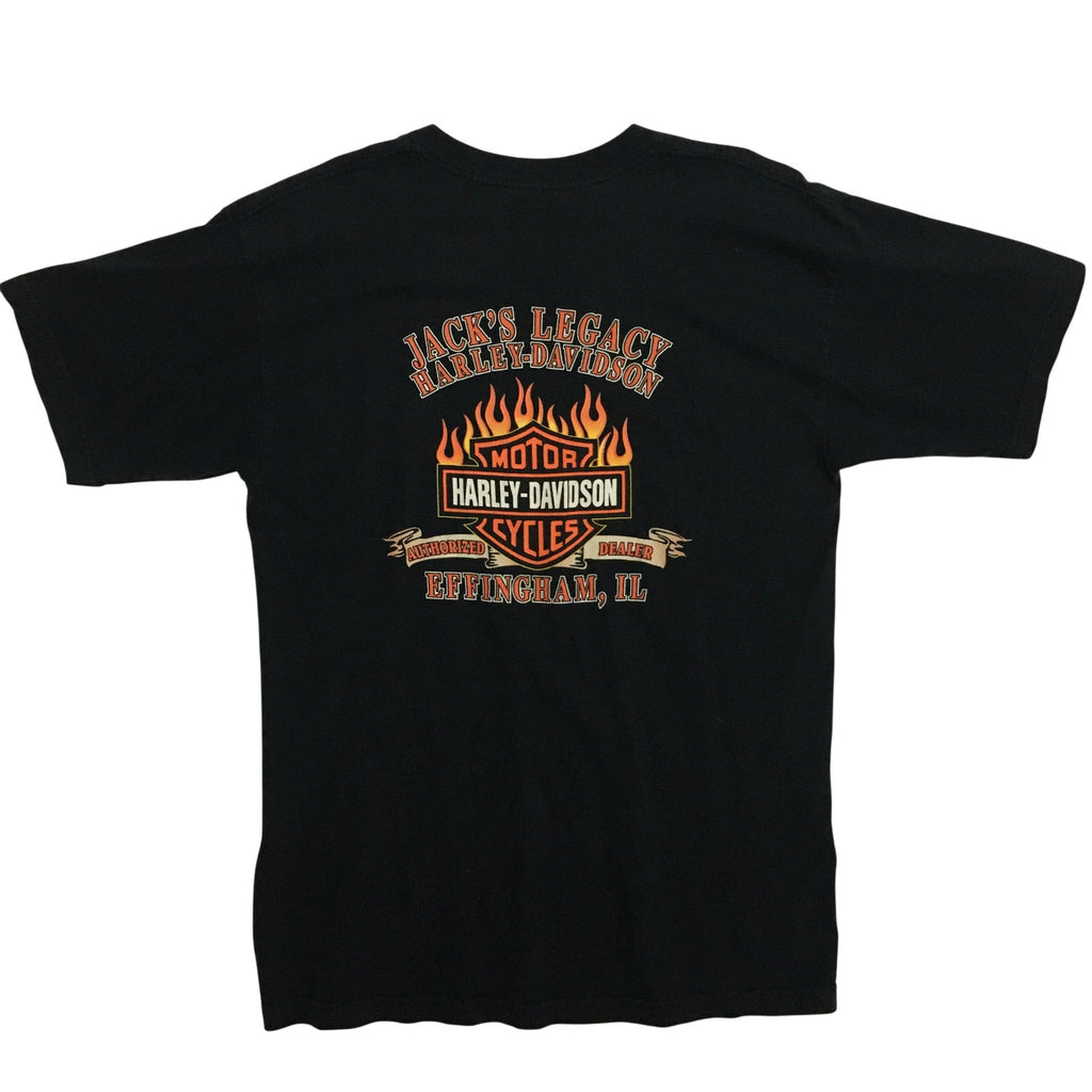 Vtg 2004 Harley-Davidson Wolf Fire Tee Effingham IL L