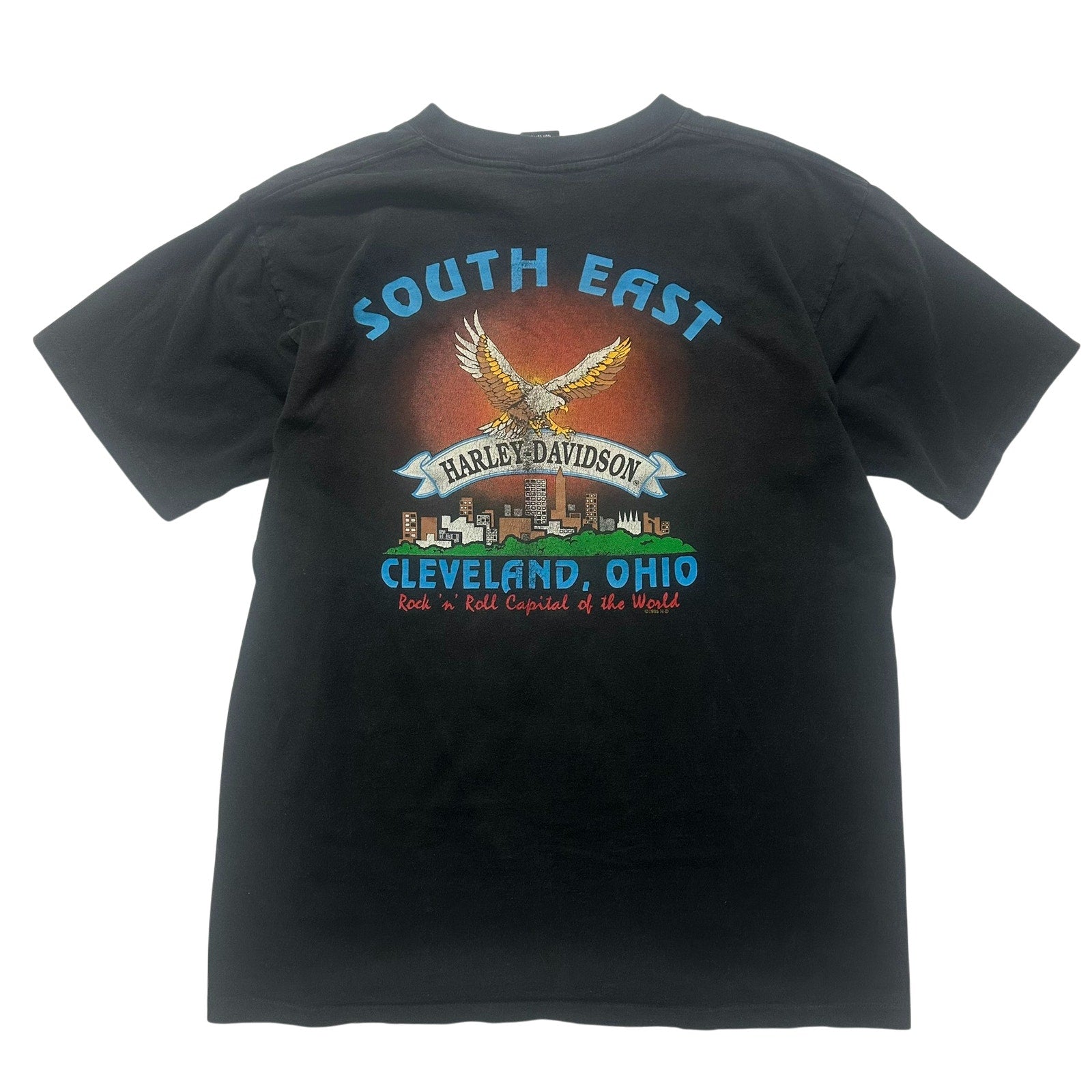 Vintage 1995/6 Harley-Davidson T-Shirt Wolf Flame XL Cleveland Ohio