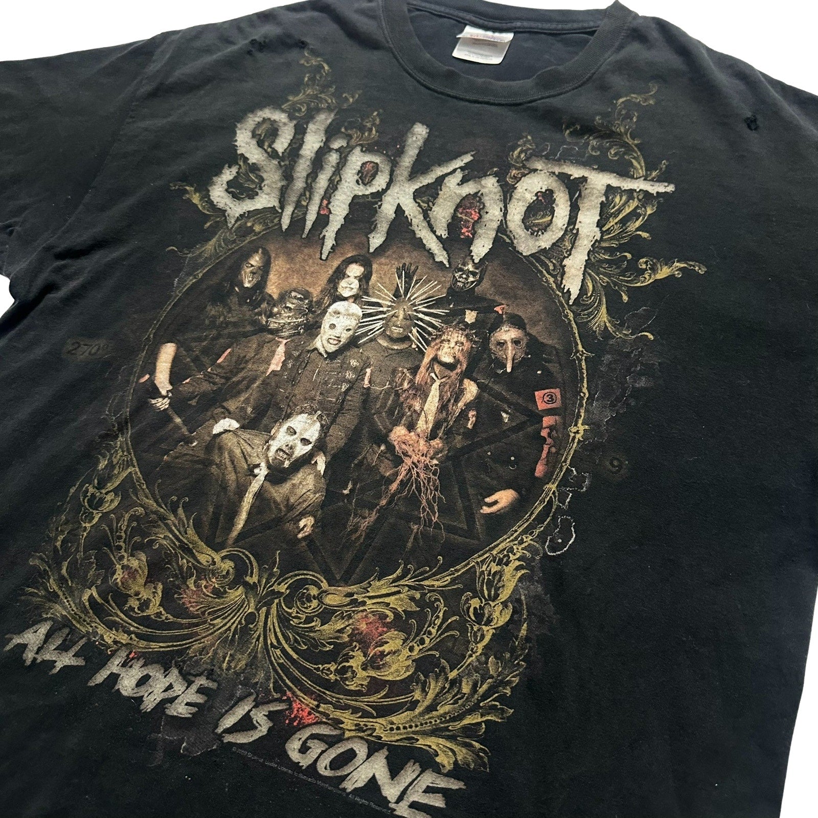 Vtg 2008 Slipknot All Hope Is Gone Tour T-Shirt Hanes XL