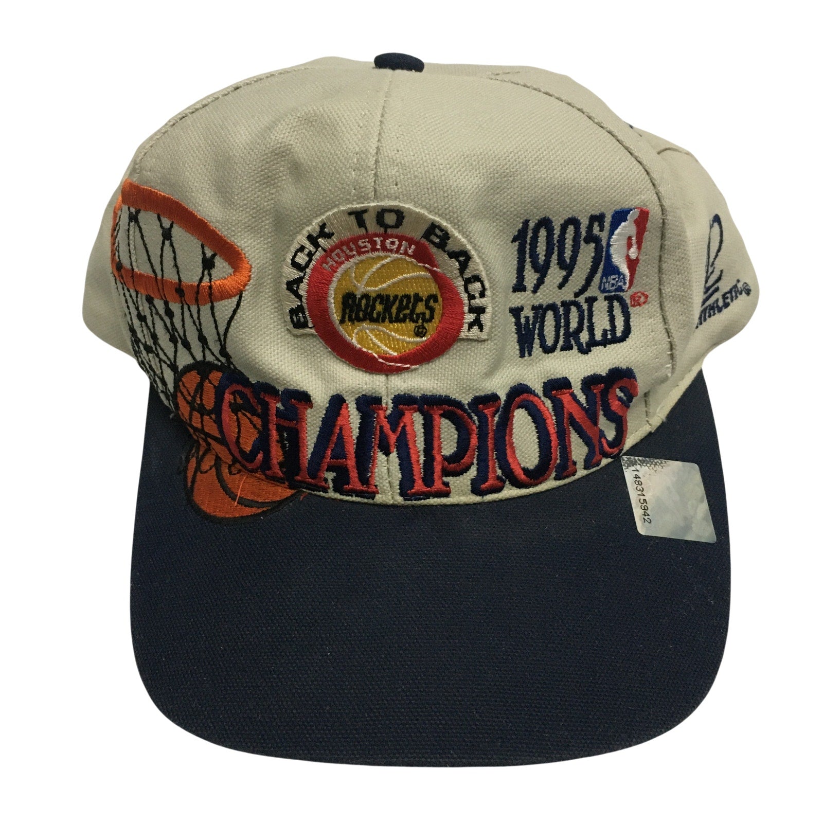 Vtg 90s Logo Athletic Houston Rockets 1995 Champs Cap