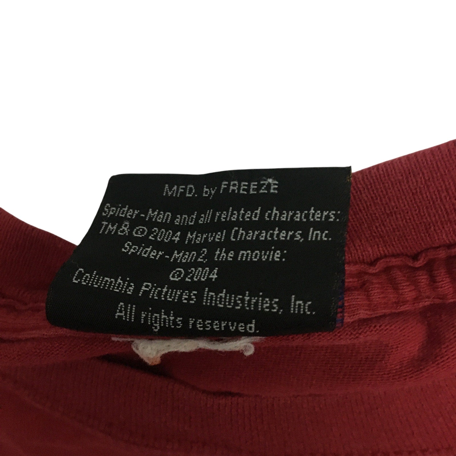 Y2K 2004 Freeze Spider-Man 2 Movie Promo Red T-Shirt L